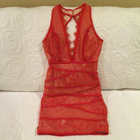 Bebe jasper plunging lace dress - Picture 2 of 2
